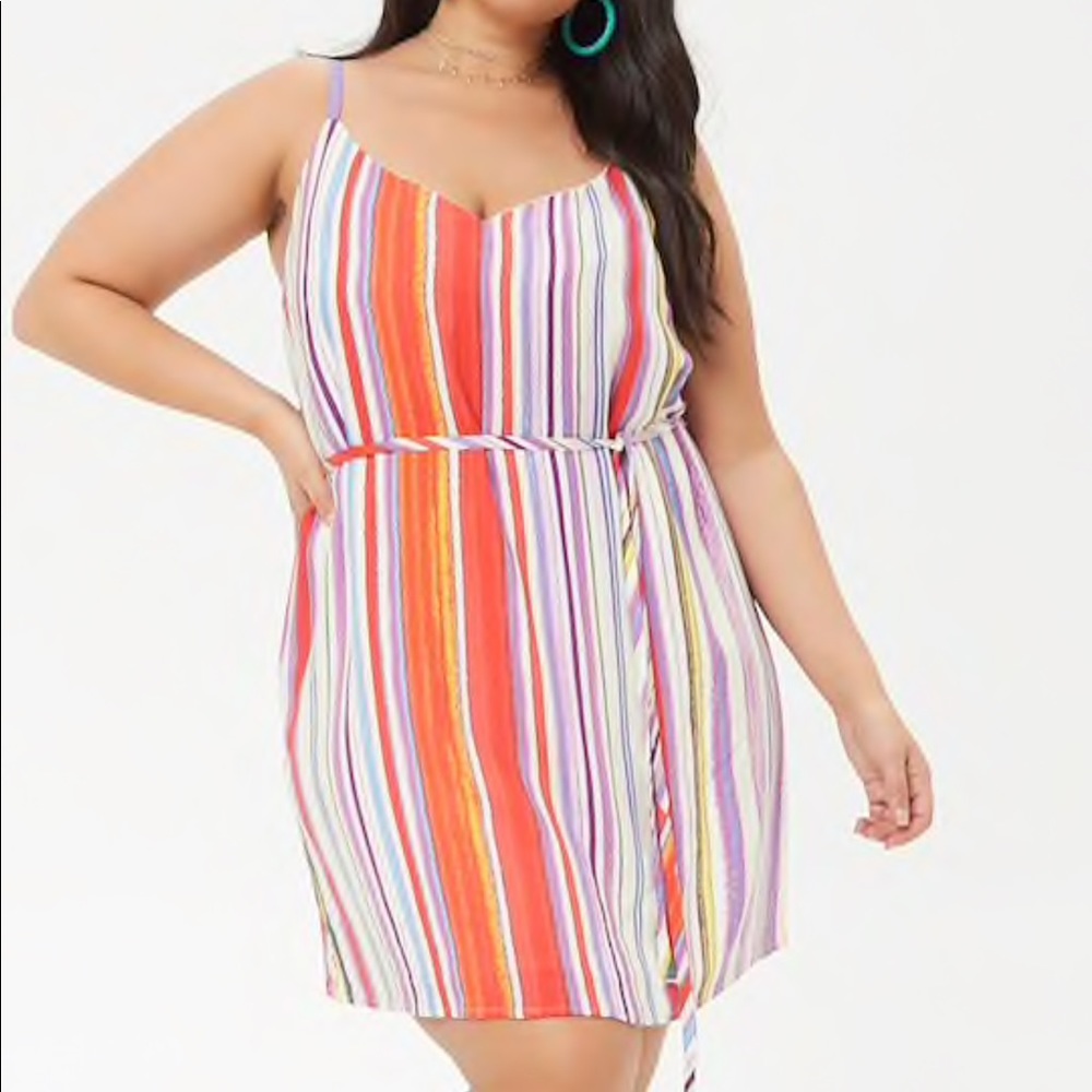 Plus Size Striped Cami Dress